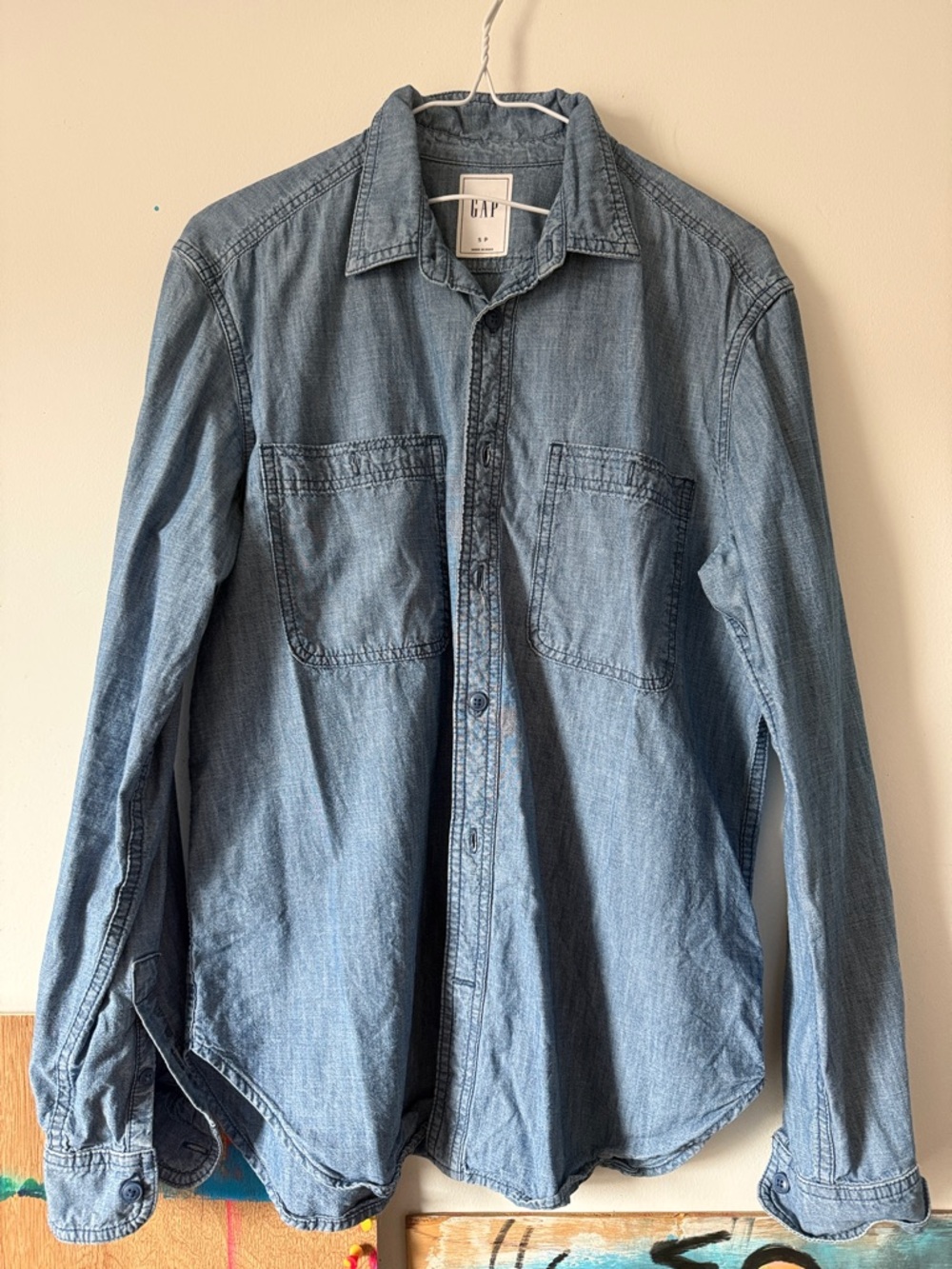 GAP Denim chambray Button-Up Shirt - Medium Blue